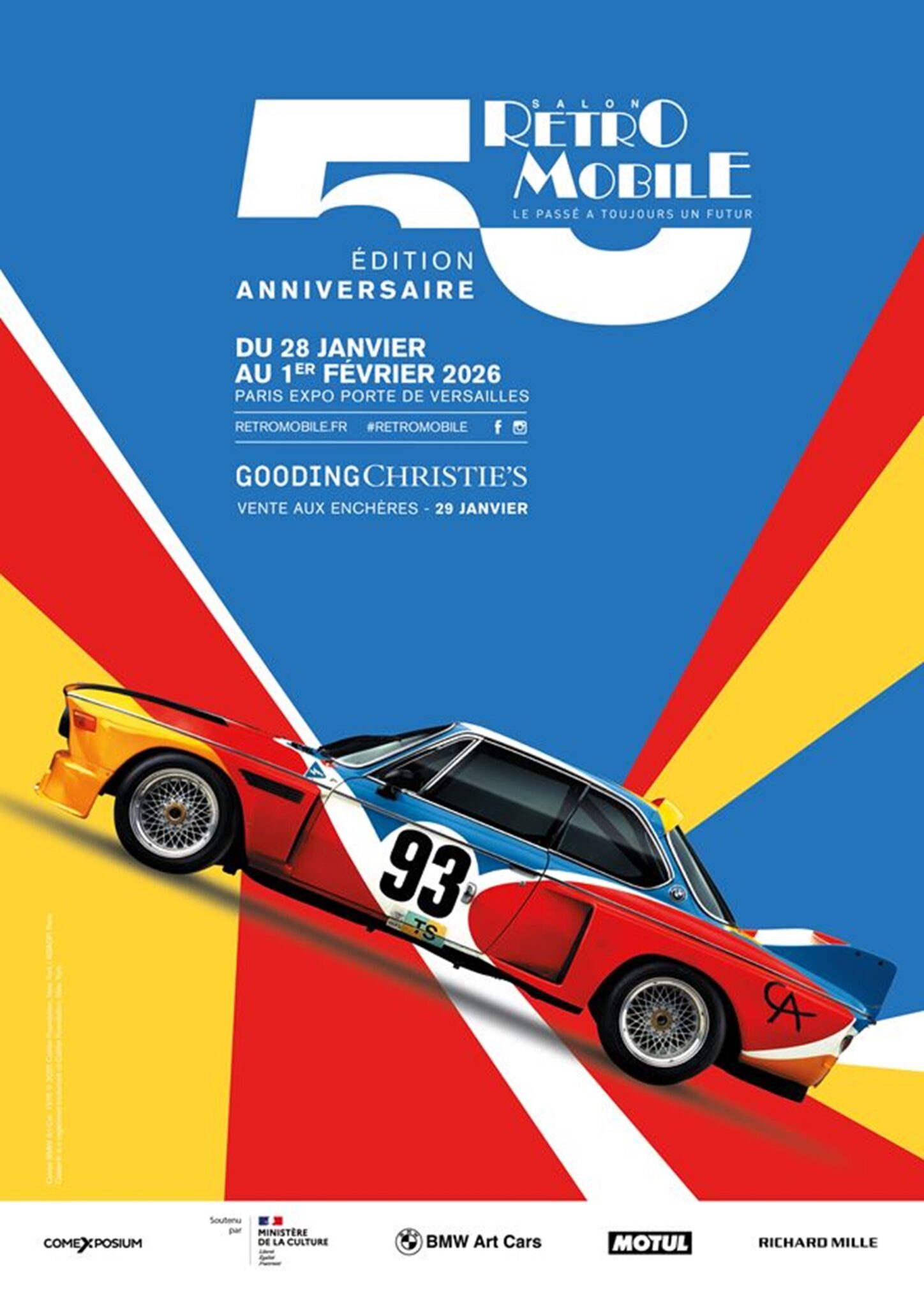 Rétromobile 2026 : curtain up on the 50th edition’s official poster